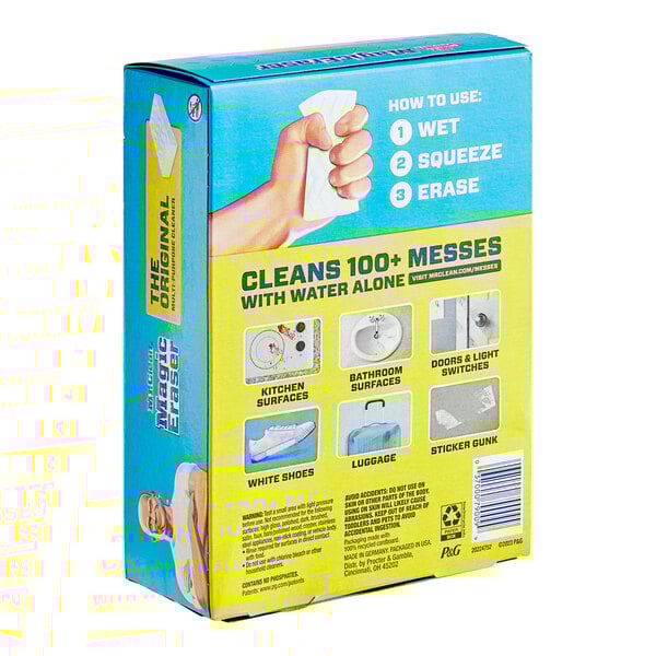 A box of Mr. Clean Original Magic Eraser cleaning sponges.
