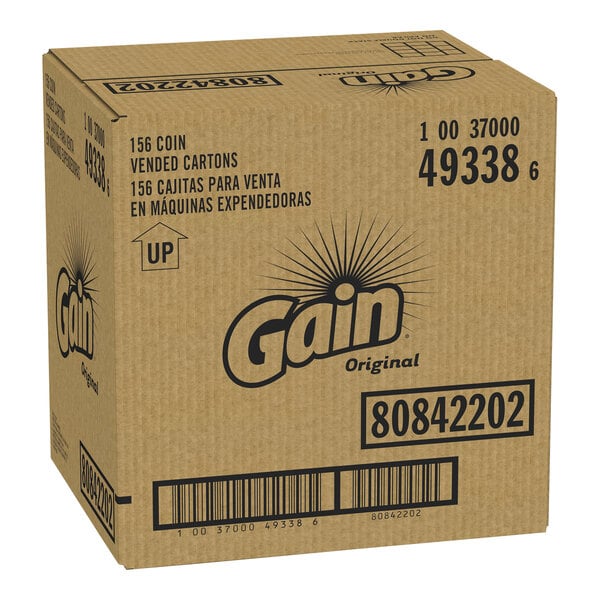 A Gain Professional laundry detergent box with a bar code.