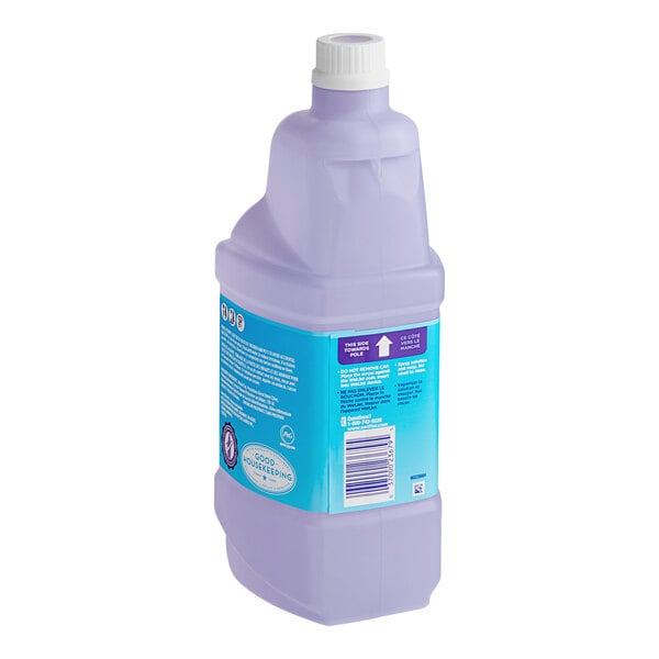A purple Swiffer WetJet container with a blue label.