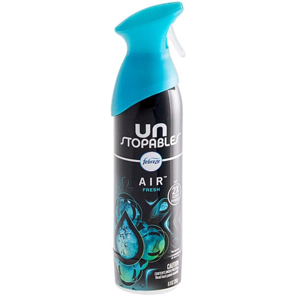 A can of Febreze Unstopables Fresh Scented Air Freshener spray.