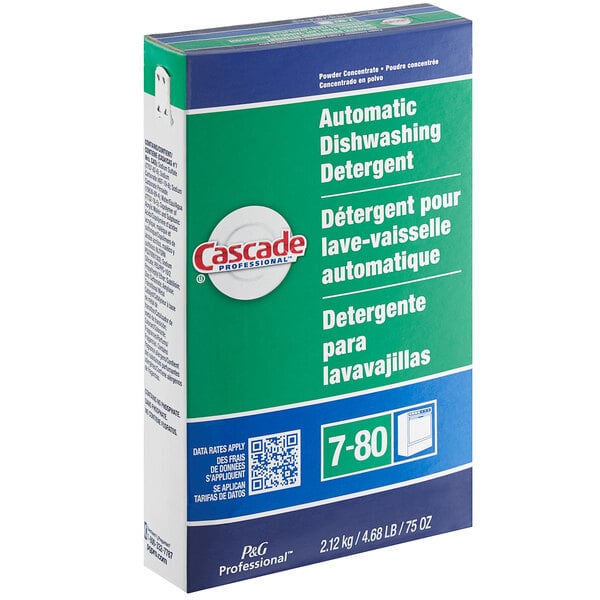 A white box of Cascade Professional dishwasher detergent powder.