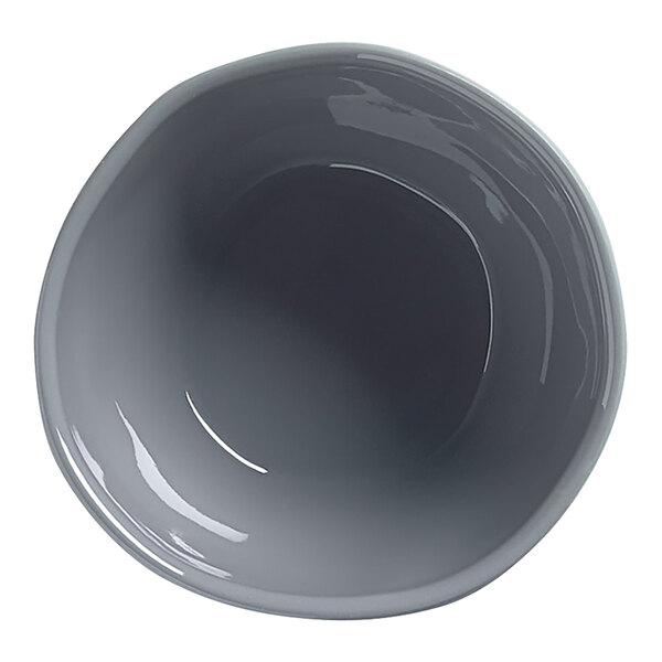A grey American Metalcraft melamine ramekin with a white background.
