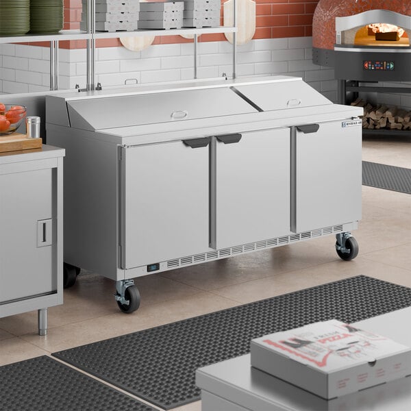 Beverage-Air SPE72HC-18 Elite Series 72" 3 Door Refrigerated Sandwich Prep Table