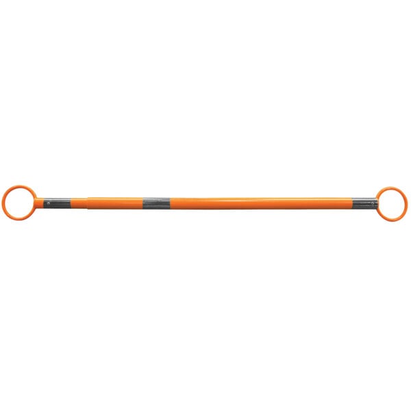 A long orange and silver Cortina cone bar with a metal handle and reflective bands.