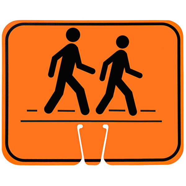 A Cortina pedestrian crossing sign with two people walking.