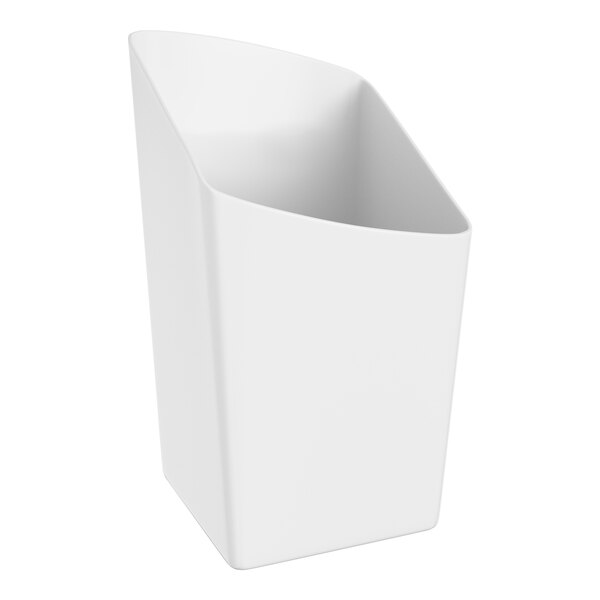 Visions 2.5 oz. White Plastic Mini Angled Appetizer Cup - 10/Pack