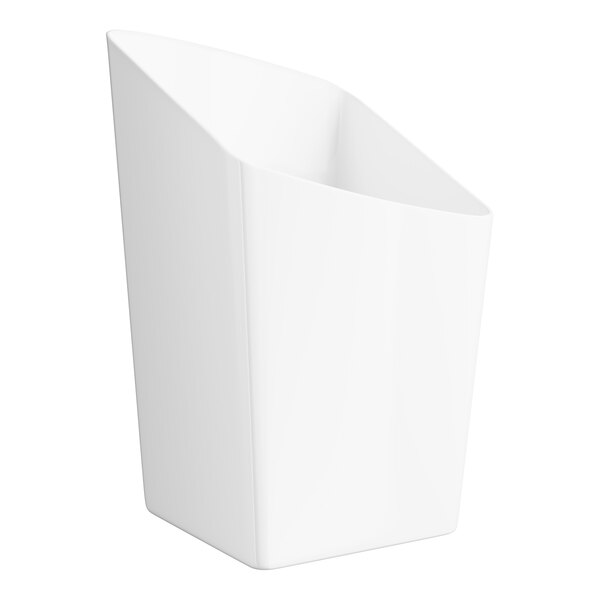 Choice 2.5 oz. White Plastic Mini Angled Appetizer Cup - 10/Pack
