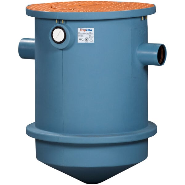 A blue cylinder with a round top and two holes.