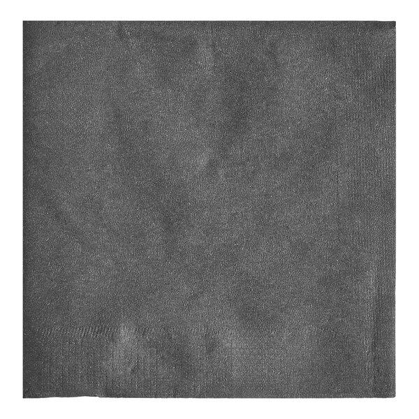 A black 1-ply beverage or cocktail napkin.