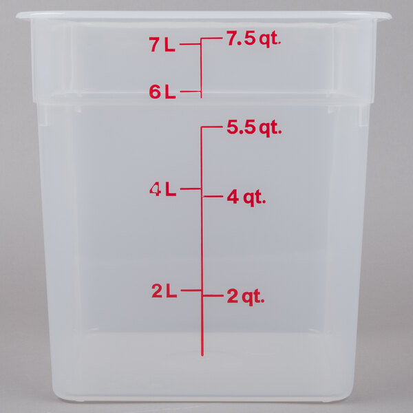 Excellante 8-Quart Polycarbonate Square Food Storage Containers, Clear