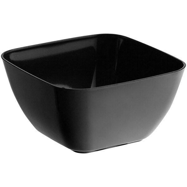 Choice 2.5 oz. Black Square Plastic Mini Bowl - 10/Case