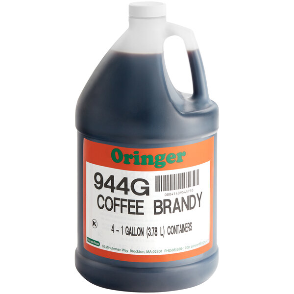 A jug of Oringer Coffee Brandy flavoring.