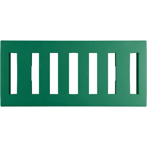 A green rectangular object with white lines.