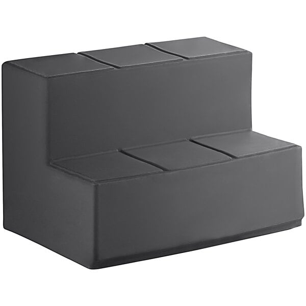 A black square MasonWays plastic stair step.