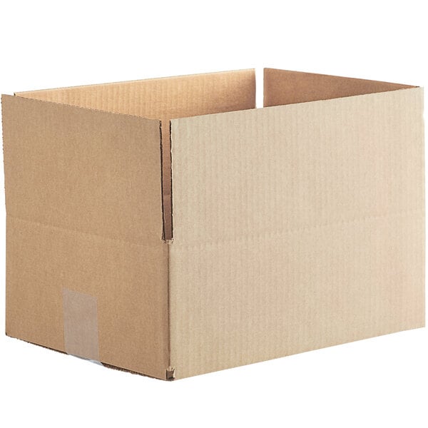 A rectangular cardboard box with a brown stripe.