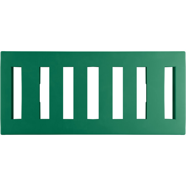 A green rectangular object with white lines.