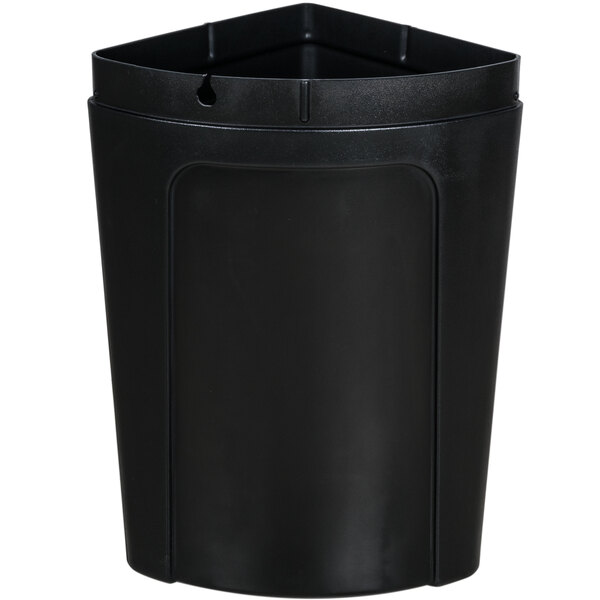 Continental 8325BK Corner Round 21 Gallon Black Corner Trash Can with ...