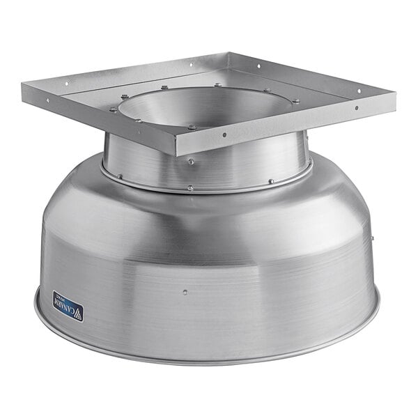 A Canarm aluminum kitchen exhaust fan with a metal base and square top.