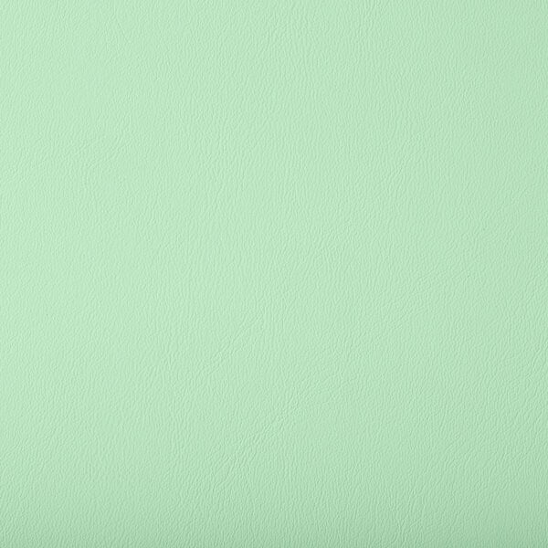 A close up of a seafoam green vinyl surface on a Lancaster Table & Seating wood chair.