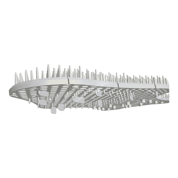 A white plastic WizKid urinal screen with spikes.