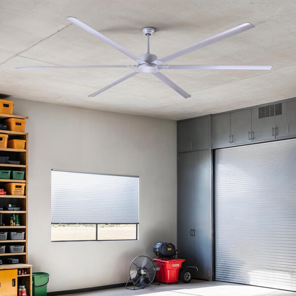 Canarm FANBOS 120" Gray Variable Speed Industrial Indoor Ceiling Fan CP120PG - 20693 CFM, 69 RPM, 120V, 1 Phase