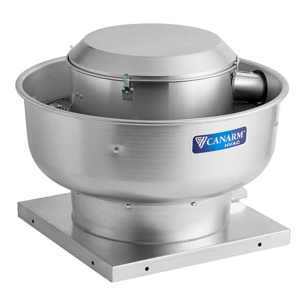 A Canarm aluminum exhaust fan with a metal base.