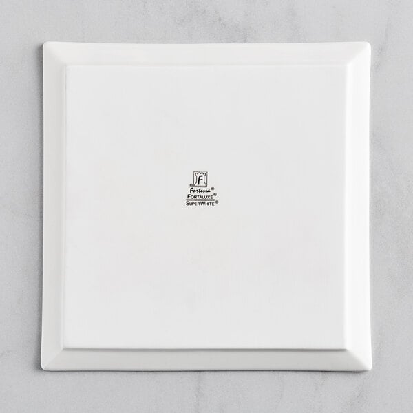 A white square Fortessa Tavola porcelain plate.