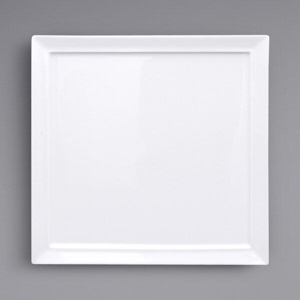 A white square Fortessa Tavola porcelain plate.