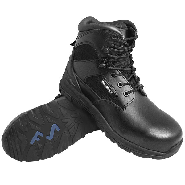 A pair of Genuine Grip black safety boots.