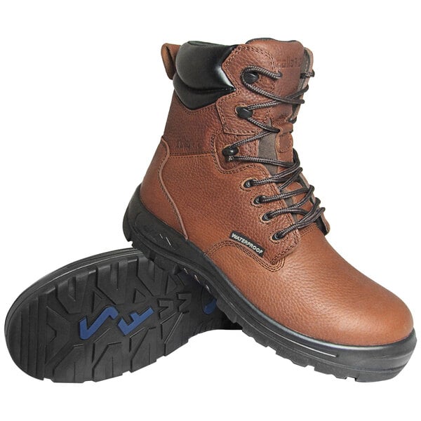 Genuine Grip® 6081 Poseidon Men's Size 7 Medium Width Brown Waterproof Composite Toe Non-Slip Full Grain Leather Boot