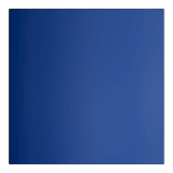 A blue square table with a white background.