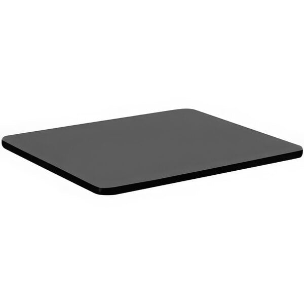 A black square Correll table top on a white background.