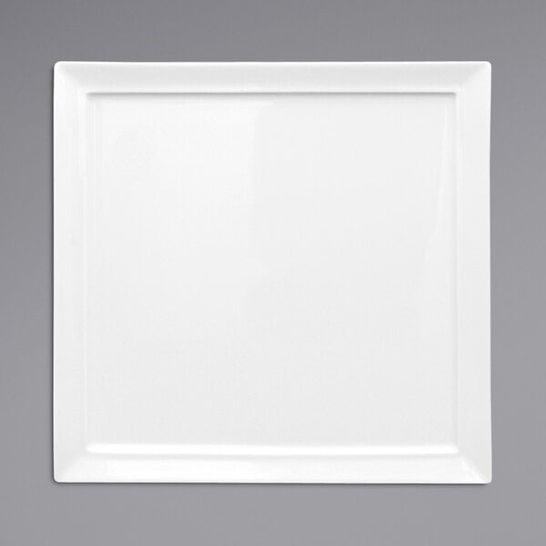 A white square Fortessa Tavola porcelain underliner.