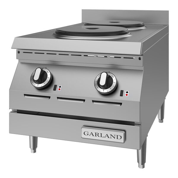 Garland ED-15HSE Designer Series 15" Two Solid Burner Electric Countertop Hot Plate - 240V, 3 Phase, 5.2 kW