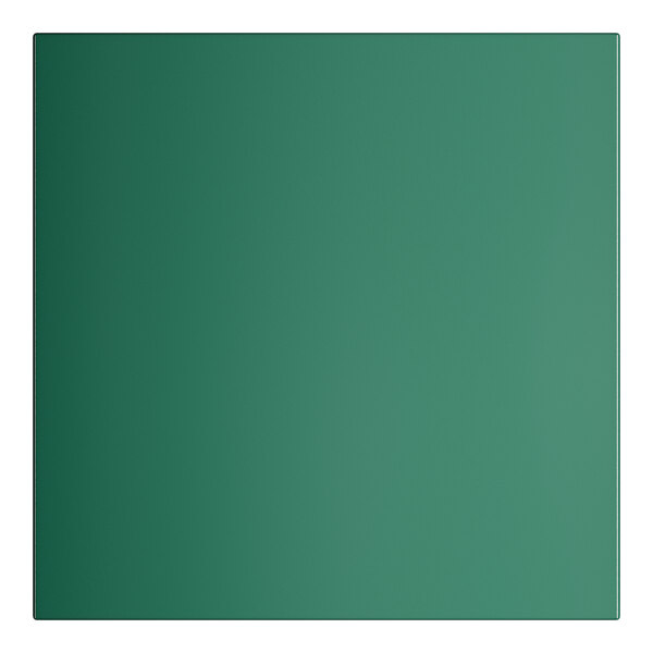 An emerald green rectangular outdoor table with black border.