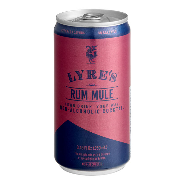 Lyre's Dark and Spicy Non-Alcoholic Mocktail 250 mL Can - 24/Case