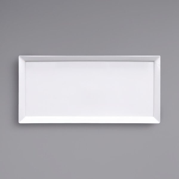 A white rectangular Fortessa Tavola porcelain tray.