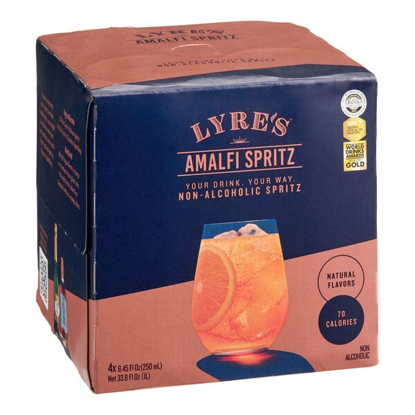 Lyre's Amalfi Spritz Non-Alcoholic Mocktail 250 mL Can - 24/Case