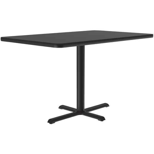 30" x 48" Black Laminate Table Top With Base Table Height Restaurant Table 