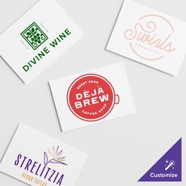 A white panel with red and white text.