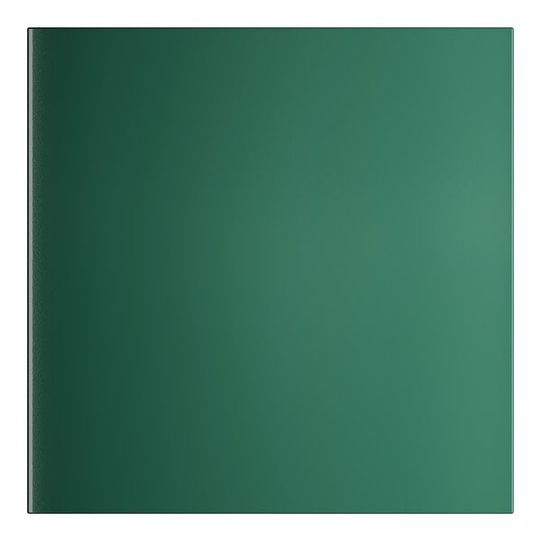 A green square table top with a white border.