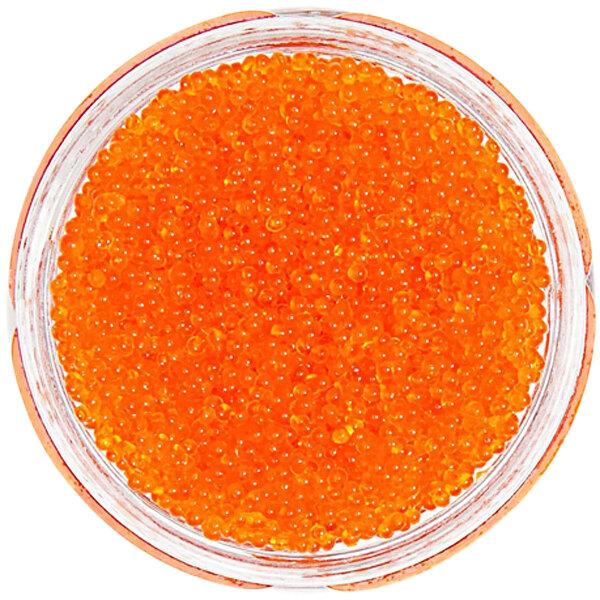 A bowl of Bemka orange tobiko.