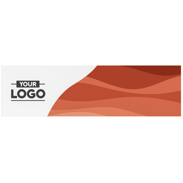 A white rectangular banner with orange and black text.