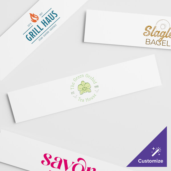 A white rectangular sign panel with green and white business logos.