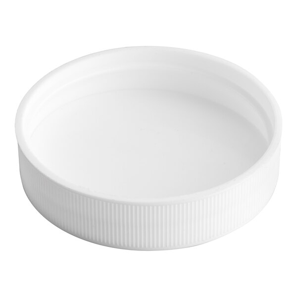 A white ribbed plastic cap with a foam liner.