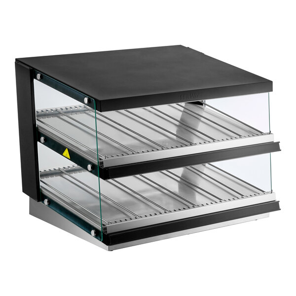 ServIt OAM-102D 36" Full Service Slanted 2-Shelf Countertop Heated Display Merchandiser - 1860W, 120V