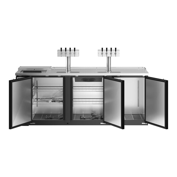 An Avantco black beer dispenser with a club top.