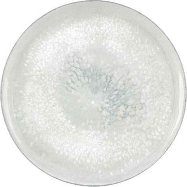 A white Bauscher porcelain coupe plate with a white surface.