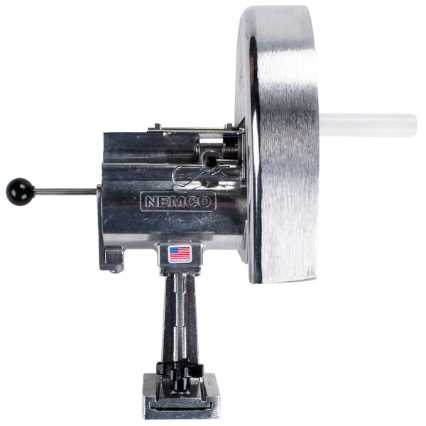 A silver Nemco Easy Slicer Fixed Vegetable Cutter with a round blade and handle.