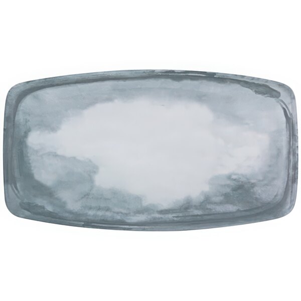 A rectangular gray Bauscher Coast porcelain tray.